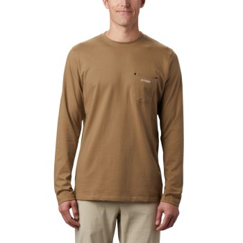 Columbia PHG Roughtail Work Long Sleeve Pocket, Sudaderas Marrom Para Hombre | 132047-ACS